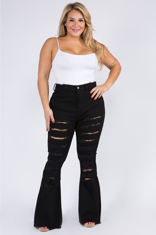 Distressed sales curvy jeans